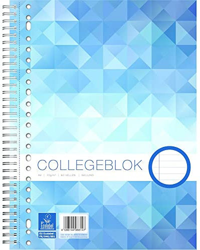 Work Collegeblock 5 Stück A4+ Liniert Notizbuch 80 Blatt 23 Loch