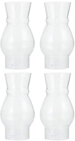 OSALADI 4 Stücke Öllampe Lampenschirm Glasschirm Ersatzglas Lampenglas Kugel Glas Ersatzschirm Glaszylinder Lampe Ersatz Petroschirm Glas Ersatzlampenschirme für Öllampe Petroleumlampe Tischlampe