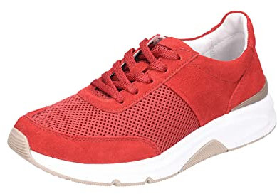Gabor Damen Low-Top Sneaker, Frauen Halbschuhe,Wechselfußbett,Laufschuhe,schnürschuhe,schnürer,Plateausohle,straßenschuhe,red,37 EU / 4 UK