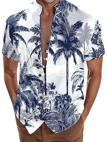 LAOSU Hommes Funky Hawaïenne Chemises Plage,Été Manches Courtes Chemises Coupe Slim,Chemises Homme Chic,Chemise Homme Carreaux,Chemises Rose Homme,Chemise Hawaienne Homme
