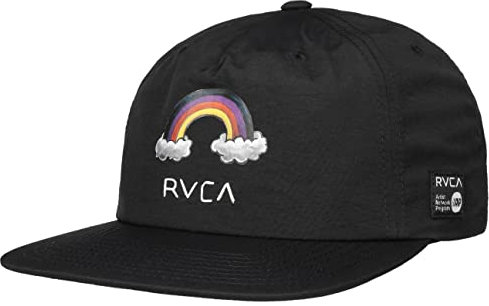 RVCA Rainbow Connection Snapback Cap Basecap Baseballcap Flat Brim Herren - Snapback, mit Schirm Sommer Frühling-Sommer - One Size schwarz