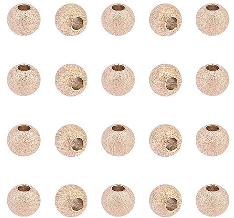 UNICRAFTALE 20pcs 8mm Diamètre 201 Perles Texturées Acier Inoxydable Métal Or Rose Entretoises Perles Petite Boule Creuse Ronde Rondelle Perles Bouchon Perles en Vrac pour Bijoux DIY Bracelet Faire