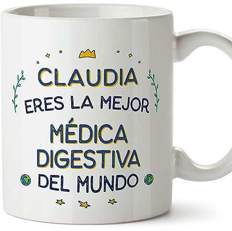 MUGFFINS Tazas Personalizadas para MÉDICA DIGESTIVA mujer - En Español - Mejor del Mundo - 11 oz / 330 ml - Regalo Personalizable original y divertido