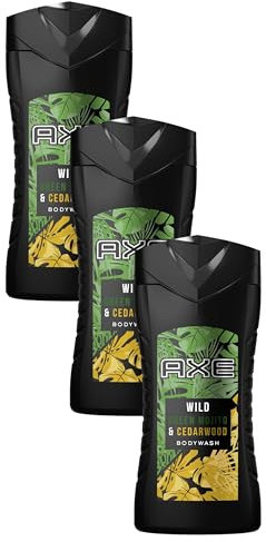 Axe Duschgel Wild Mojito & Cedarwood für langanhaltende Frische und Duft nach der Dusche dermatologisch getestet 250 ml 1 Stück (Packung mit 3)
