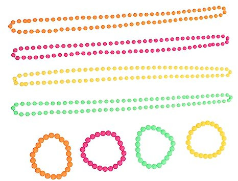 VILLCASE 2sätze Neon Perlenkette Und Armband Teiliges Party Schmuckset Für Mädchen Verstellbar Langlebig Für Feiern Tanzpartys Und Besondere Anlässe
