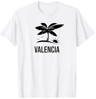 Valencia Palm Tree Vacation Sunset Beach Ocean T-Shirt
