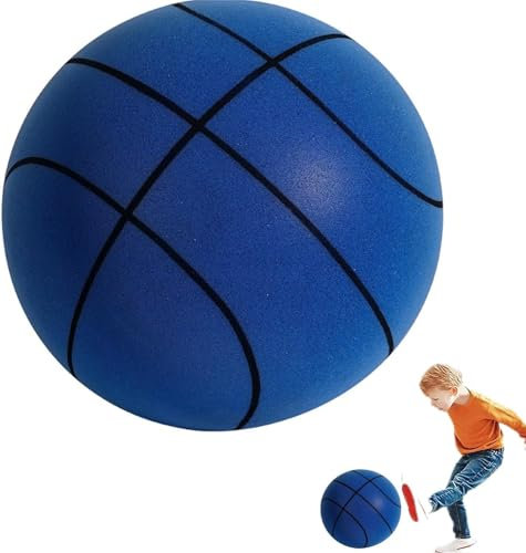 MEFESE Hushhandle Silent Foam Basketball, Hush Handle Basketball, Indoor Training Foam Ball, Low Noise Basketball Foam Sports Balls, Lightweight and Easy to Grip (Color : Blue, Size : 18cm)