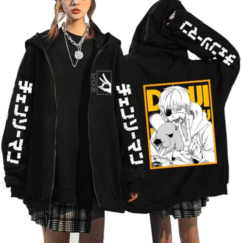 MDEM Anime Chainsaw Man Pochita Denji Zip Up Hoodies Hayakawa Aki Fox Devil Kon Manga Sweatshirts Korean Style Graphic Zipper Jackets-style5||S