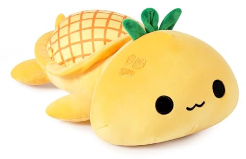shownicer Plüschtier Schildkröte Kuscheltier Stofftier Kawaii Schildkröte Plüsch Kissen Spielzeug Wurfkissen Schmusetier Geschenk für Kinder Mädchen 12+ Jahre (Gelb, 30cm)