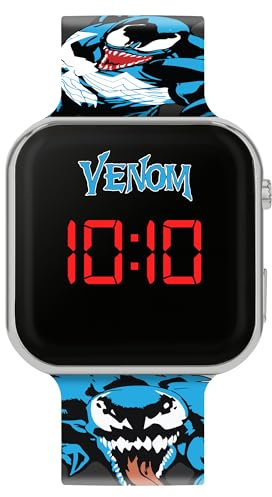 Disney Venom Kids Black Silicone Strap LED Watch VEN4001 Black Modern Black, Schwarz, Modern