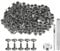 sourcing map 200 Sets Leather Rivets 9mm x 10mm Metal Double Cap Rivet Snaps Studs Fasteners with 3pcs Setting Tools Rivets for Leather Craft DIY Repair Decoration, Gunmetal