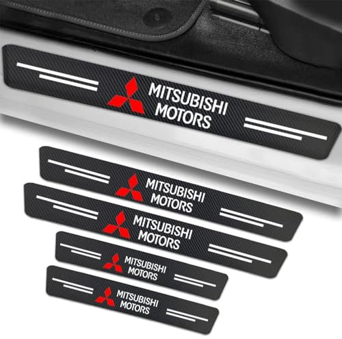 4Stück Auto Einstiegsleisten Schutz für Mitsubishi Space Star 2023 2022 2021 2020 2019,Auto Türschweller Schutz,Kohlefaser Auto Einstiegsleisten Aufkleber,Autotür Zubehör Zierleisten,A