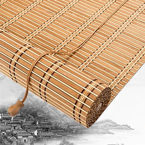 Anpassbar Bambus Rollo, Innen/Außen Bambusrollo, Rollos Bambus Raffrollo Holz Jalousine, Innendekoration Vorhänge, Für Pavillon Im Freien, Balkon Fenster Sichtschutz Rollo(120 x 200 cm)