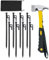 Hniuyun Tent Pegs and Hammer Set, 8pcs 25cm Heavy Duty Forged Steel Tent Stakes with Camping Hammer and Storage Bag for in Gardening, Hiking, and Outdoor Tenting Activities
