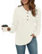 AUSELILY Sudadera de Mujer con Capucha Sudadera con Capucha Oversize Sweatshirt y Cordón Texturizada Botón de Manga Larga Pullover Invierno Albaricoque 2XL