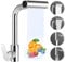 Waterfall Tap, Kitchen Sink Mixer Taps with Pull Out Spray, 304 Stainless Steel Sink Tap, 4 Spray Modes, Cold and Hot, 360° Swivel Single Handle Cold and Hot Mixer Water Faucet 1 Hole, UK G1/2,Brushed