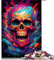 1000-teiliges Puzzle für Erwachsene, Totenkopf_buntes Papierpuzzle, Geeignet für Erwachsene und Kinder ab 12 Jahren, Anspruchsvolles Spiel. Größe: 26 x 38 cm.
