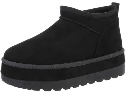 Ital Design Damen Stiefeletten mit flacher Sohle, runde Spitze