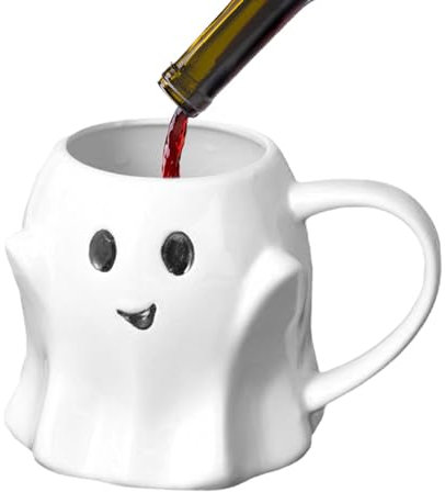 Taza De Café De Halloween - Taza De Cerámica Con Cara De Fantasma | Taza Fantasma Con Tapa | Taza De Cerámica Fantasma De Halloween | Para Té, Leche, Café, Para Oficinas, Escuela, Dormitorio