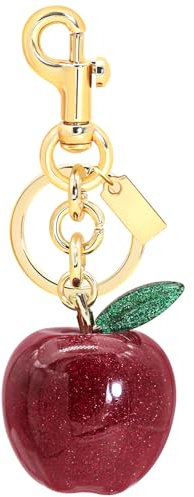 SKYFUN Kirsch-Schlüsselanhänger für Damen, Erdbeer-Apfel, Taschenanhänger, Zubehör, Geschenke für Geburtstag, Weihnachten, Valentinstag, Goldener Schlüsselanhänger, roter Apfel mit grünem Blatt, 4.65