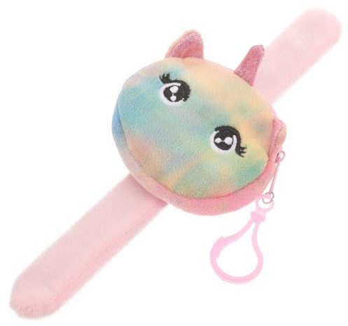 ibasenice Einhorn-Sprengring jungel djungle Kindermünzbeutel Plüsch unicorn toy spaß Plüsch-Münztüten, Slap-Armbänder Einhorn-Slap-Ringe Armbänder für Kinder Geldbörse PP Baumwolle
