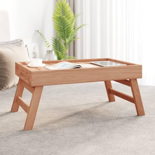 AJJHUUKI Bandeja plegable para muebles de exterior, 55 x 35 x 25 cm, madera maciza de teca
