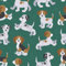 CRE8TIVE Green Cute Dog Wallpaper Puppy Animal Wallpaper for Bedroom Peel and Stick Removable Emerald Green Contact Paper Self Adhesive Nursery Wall Paper Bathroom Cupboard 30.5cm x 300cm