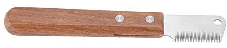 Couteau à Dénuder pour Chien, Outil Efficace pour Réduire la Perte de Poils pour Chiens et Chats, Manche en Bois