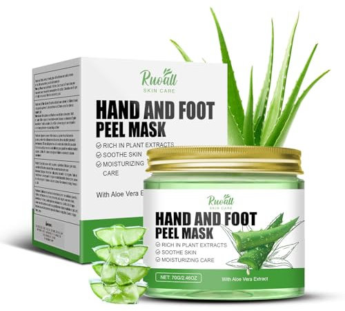 Aloe Peel Maske, Fuß & Hand Peel Off Handwachs, Aloe Hände Pflege Trockene rissige Füße Reparatur Peeling Maske, Feuchtigkeitsspendend Hydrating Pflegend Peeling Handfilm Handpflege Paraffin 69.7 g
