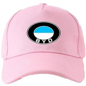 JKIOHG Auto Baseball Cap für BYD Atto 3 /Dolphin /e6 /Seal/Song Plus/Tang/Yuan, Unisex Auto Baseballkappe Autoplakette Herren Damen Kappe Verstellbar Basecap Cap Accessoires,A-Pink