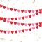 Sliverdew 4 Stück Girlande Herzen, Herz Girlande Rosa Deko, Hochzeitsgirlande, Herzen Roter Filz Girlande, Hängend Herzgirlande für Hochzeiten Valentinstag Geburtstagsfeiern