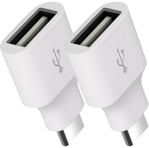 pluX USB C to USB Adapter (2 Pack), USB-C Male to USB 3.0 Female Adapter OTG Compatible for Samsung Android Mobile Devices | Microsoft, HP, Dell, Asus, Acer Laptops and PCs (Space Grey)