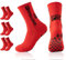 3 Paare Fußballsocken, Grip socken fussball (39-46)- Anti-Rutsch Grip für Herren & Damen - Sport Socken für Fußball, Basketball (DE/NL/SE/PL, Numerisch, 39, 46, Regular, Regular, 3, Rot)