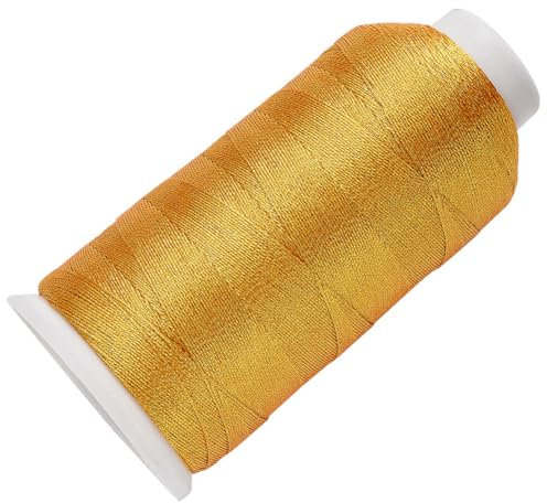 CABODYALS 1312 iarda 0.2mm 3 strati Filo Da Cucito Metallico Dorato Filo Da Ricamo In Nylon Macchina Filo Scintillante Glitter Natalizio con Rocchetto per Cucito Computerizzato Creazione di Gioielli A