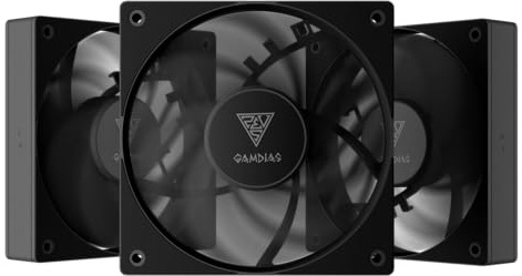 GAMDIAS NOTUS M1-1203 120mm Black PWM Fan (3 Pack), Daisy-Chain PWM Sharing, Closed-Loop Technology for Steady RPM on Cooler, Low-Noise Operation (Max. 1600RPM @25dBA)