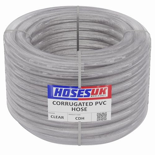 28mm - 15 Metre Clear Flexible PVC Cable Protection Ducting Cover Trunking Embedding Outdoor Burial Underground Trenching Mud Soil
