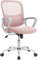 DUMOS Bürostuhl Ergonomisch, Schreibtischstuhl mit Lendenwirbelstütze, Drehstuhl mit Armlehne, Computerstuhl, Höhenverstellbarer Office Chair, Bürostühle Geeignet für Büro und Schlafzimmer (Rosa)