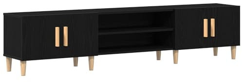 vidaXL Meuble TV Noir Chêne 180x31,5x40 cm Bois d'ingénierie