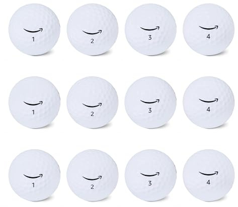Amazon Basics Balles de Golf à Noyau Souple, Blanches, Lot de 12