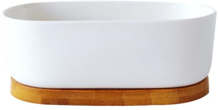 SEWOART Vaso Rettangolare in Ceramica Per Bonsai E Piante Succulente Con Foro Di Drenaggio E Sottovaso Contenitore Decorativo Per Giardino Interno Ed Esterno