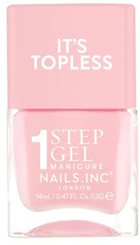 Nails Inc Topless Sabrina (reines Pink) – Gel-Nagellack ohne UV – 1-Schritt-Maniküre mit bis zu 8 Tagen Halt – Schnelltrocknend, vegan & 21-free – Für Kinder & Erwachsene – ohne Base & Top Coat