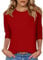 Kistore Womens Spring Tops 3/4 Sleeve Blouses for Women Work Dressy Casual Summer Tops 2025 Trendy Three Quarter Top Red M