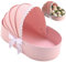 Cardboard Gift Box Cradle-Shaped with Lace 13x7x8 Inch Decorative Case for Baby Shower Flower Arrangements Candy Eggs Biscuits