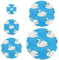 Chinese Ink Painting Goose White Swan 5 Pcs plastic bowl covers washable in 5 Size Food Storage Bowl Covers for fridge&camp&kitchen