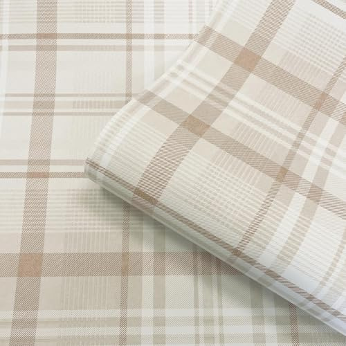 Orange Check Wallpaper Tartan Country Style Feature Wall Lounge Bedroom Hallway