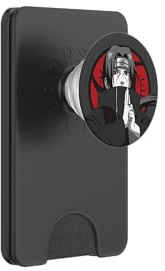 Naruto Shippuden Grey and Red Itachi Portrait Anime PopSockets PopWallet per MagSafe