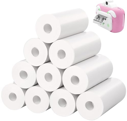 Thermal Paper for Kids Instant Print Cameras,10 Rolls Thermal Printer Paper | No Ink Needed Print Paper for Portable Mini Thermal Printers, Suitable for Kids Camera Instant Print(57 x 25 mm)
