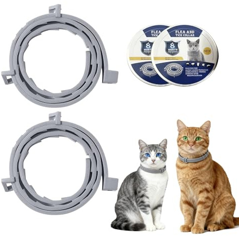 2 Pack Cat Collar, Natural Essential Oils Waterproof 16 Month Protection | Essential Oils, Adjustable Infection Prevention Safe for Cats Over 7 Weeks Comfortable Design for Small to Medium Felines