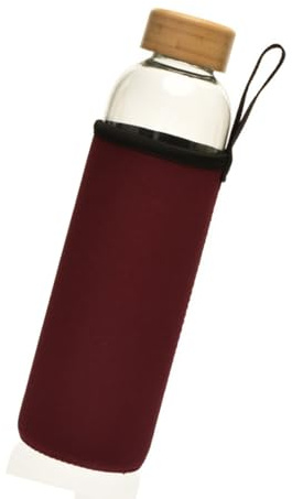 CAZSTYK Bottiglia d ' acqua in vetro premium da 750 ml con copertura in e protezioni termiche Bottiglia d ' acqua in vetro con parte superiore in isolata, contenuto borosilicato
