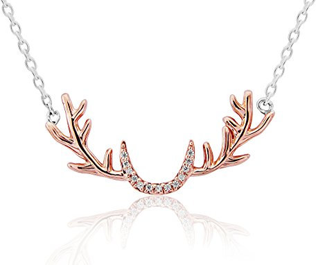 Gemma J ROSE GOLD AND SILVER ANTLER NECKLACE